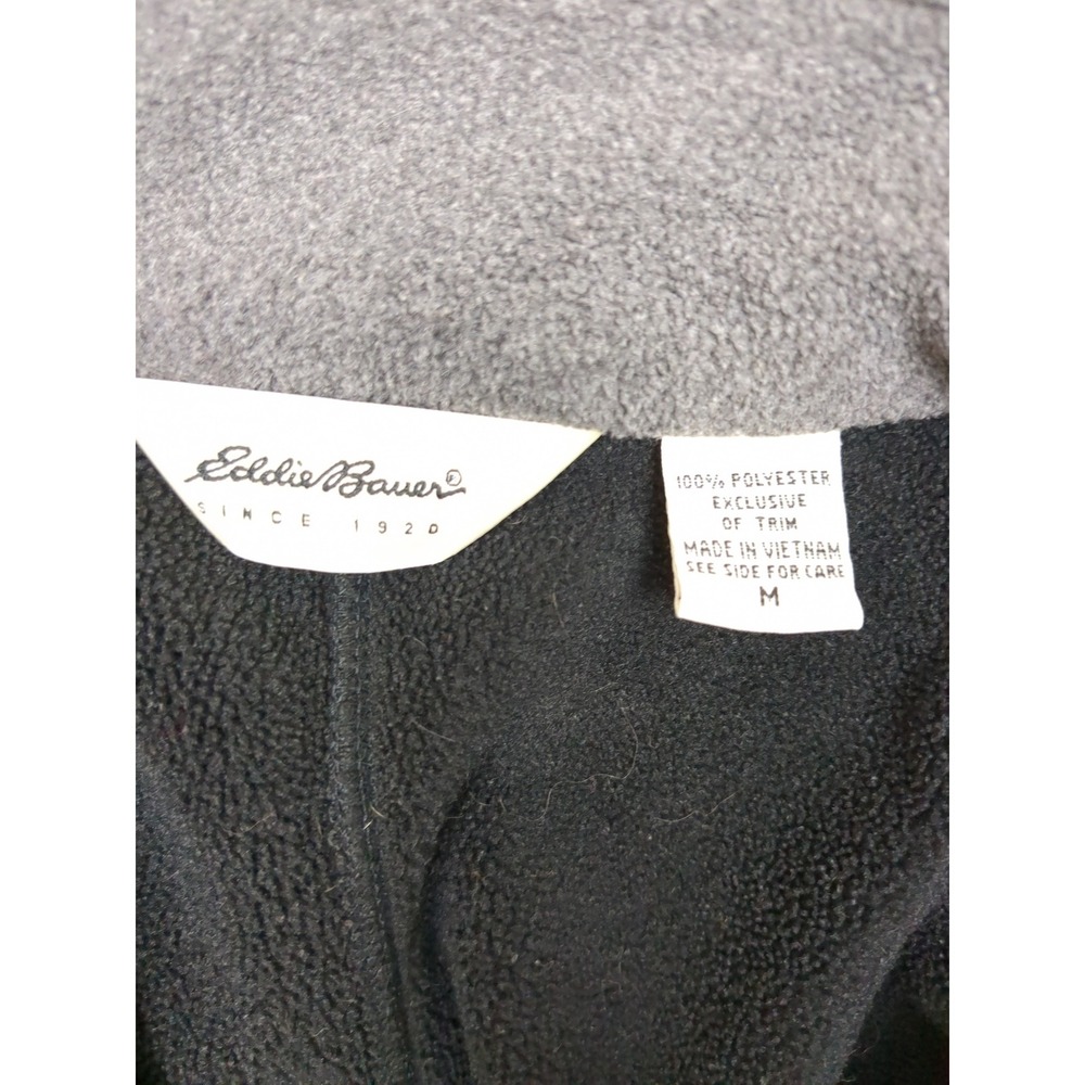 Eddie Bauer Fleece Jacket Women's Full Zip Up Gray Black Medium‎ M - Picture 8 of 9